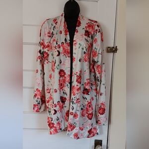 NWT Cream floral cardigan ( L )
